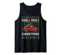 Powell Family Christmas Red Truck Personalised Funny Xmas Débardeur
