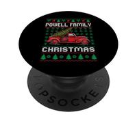 Powell Family Christmas Red Truck Personalised Funny Xmas PopSockets PopGrip Adhésif
