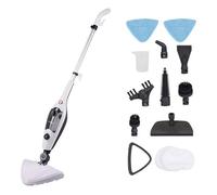 Powell Nettoyeur Vapeur 12 en 1 - Balai Vapeur Multifonction - Canapé, Vitres & Sol - Sans Produits Chimiques - Noir/Blanc