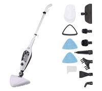 Powell Nettoyeur Vapeur, Balai Vapeur, 12 en 1, Nettoyeur Canapé Tissu, Vitres & Laveur de Sol, Désinfection sans Produits Chimiques, Nettoyant Vapeur Multifonction, Noir/Blanc