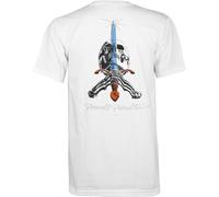 T-SHIRT POWELL PERALTA SKULL AND SWORD WHITE, Blanc, Large