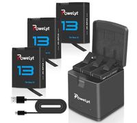 PoweLyt Pack de 3 Batteries Hero 13 3.89v 2100mAh Batterie Rechargeable Grande Capacité Hero 13 Enduro et Chargeur Rapide 3 Slots Hero 13 Entièrement Compatible avec GoPro Hero 13 Black