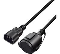 Power Adapter Cable for UPS C14 Male to CEE7 Female,IEC 320 C14 Male to Europe Schuko Female Adapter Cable with Protective Cap,Black,3 m