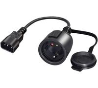 Power Adapter Cable for UPS C14 Male to CEE7 Female,IEC 320 C14 Male to Europe Schuko Female Adapter Cable with Protective Cap,Black,0.3 m