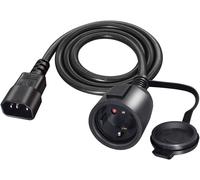 Power Adapter Cable for UPS C14 Male to CEE7 Female,IEC 320 C14 Male to Europe Schuko Female Adapter Cable with Protective Cap,Black,1 m