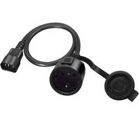 Power Adapter Cable for UPS C14 Male to CEE7 Female,IEC 320 C14 Male to Europe Schuko Female Adapter Cable with Protective Cap,Black,0.5 m