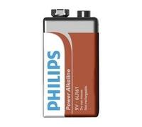 POWER ALKALINE BATTERY 9V 4-FOIL PACK PHILIPS 6LR61P4FV/10
