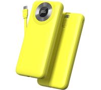 Power Bank 10 000 mAh, chargeur de téléphone 3 A, charge rapide avec entrée et sortie USB-C, 4 sorties, chargeur portable avec câbles intégrés, compatible avec iPhone 16/15/12/11/13/14/tablettes