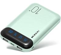 Power Bank 10,000 Mah Portable Mobile Phone External Rechargeable Charger With 2 Outputs Usb 2.4 A And Usb C Input Compatible With Huawei Iphone Ipad Samsung Android Tablet (Mini Green)