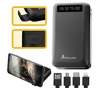 Power Bank 10000mAh 5V, Batterie Externe Charge Rapide, Lightning Mini-USB USB C 4 câbles de Charge intégrés, Support de téléphone, Smartphone Tablet, Batterie Externe, Chargeur Portable
