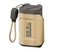 Power Bank 10000mAh, Charge Rapide 22,5W, Chargeur Portable Compact avec Prise Murale et Câble Intégré - Double Charge, Compatible Android et iOS, Idéal Voyage (Jaune)