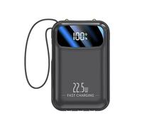 Power Bank 15000mAh,Charge Rapide pour 5 Appareils,iOS/Android,Type-C PD 22.5W,4 Câbles Intégrés(USB-A,Type-C,iOS,Micro),Écran LED,Certification PSE,Idéal pour Les Voyages et Les Urgences,Noir