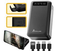 Power Bank 20000mAh 5V, Batterie Externe Charge Rapide, Lightning Mini-USB USB C 4 câbles de Charge intégrés, Support de téléphone,Smartphone Tablet, Batterie Externe, Chargeur Portable