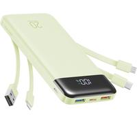 Power Bank 20000Mah, Chargeur Portable ¿ Chargement Rapide Avec C¿bles Int¿gr¿s, 5 Sorties Et 4 Entr¿es Pour Iphone 14 13 12 11 Samsung S21 S22(Vert)
