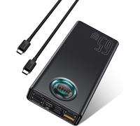 Power Bank 65W Powerbank Usb C 26800Mah Batterie Externe Pd Qc4.0 Charge Rapide Batterie Externe Avec Cinq Sorties Et Affichage Led Pour Ordinateur Portable Macbook Dell Hp Notebook Steam De[Z721]