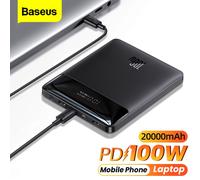 Power Bank Batterie externe Baseus 100W d'énergie 20000mAh PD Fast Charging 2 type C 2 USB Smartphone Macbook Ordinateur portable