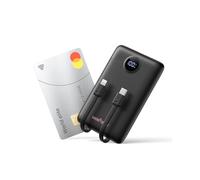 Power Bank Chargeur Portable PD 22,5 W WeeFancy 10 000 mAh avec câbles intégrés Petite Batterie USB C avec 3 Sorties et 3 entrées Compatible avec iPhone Samsung (Noir)