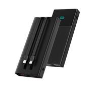 Power Bank Fast Charging, 13000mAh Batterie Externe with Built-in 2 Cables, with LED Display & 5 Outputs, Battery Pack Compatible with iPhone, Android, Watch and More, Black