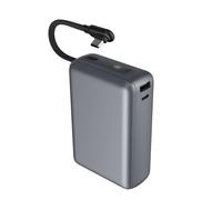 Force Power Powerbank 20000mAh 2 ports USB A+C 40W PD/QC câble intégré Gris Sidéral
