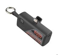 Power Bank - LINQ - Mini 8000mAh - USB-C intégré - Format Porte-Clé - Noir