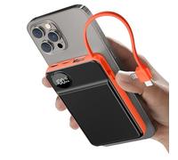 Power Bank Magnetique, 20000mAh PD 20W USB C Powerbank Charge Rapide avec Câble intégrée, Affichage numérique, 15W Magnetique Chargement sans Fil pour iPhone 16/15/14/13/12 Mini/Plus/Pro Max