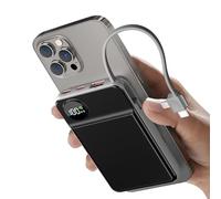 Power Bank Magnetique, 20000mAh PD 20W USB C Powerbank Charge Rapide avec Câble intégrée, Affichage numérique, 15W Magnetique Chargement sans Fil pour iPhone 16/15/14/13/12 Mini/Plus/Pro Max