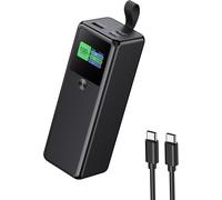 Power Bank PD 140 W, 27000 mAh, batterie externe à 3 ports avec cordon tour de cou, écran numérique, chargeur rapide portable avec câble USB-C, compatible avec MacBook, Pad, Dell