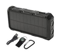 Power Bank Solaire 36800mAh Charge Rapide 3 USB - Batterie Lithium Polymère, LED d’Urgence - Chargeur Portable Solaire Ultra Résistant pour Camping et Outdoor (Noire)