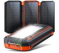Power Bank Solaire 63200mAh 30W Charge Rapide avec 3 Panneaux Solaires | Batterie Externe avec 4 Sorties, Torche Extra Large SOS, Charge Rapide et Indicateur de Charge Solaire, Idéal pour l'Outdoor