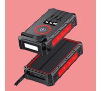 Power Bank Solaire,Batterie Externe avec Manivelle Et Lampe LED - Fonction SOS Intégrée, Boussole Et Étanche pour Hommes Et Femmes