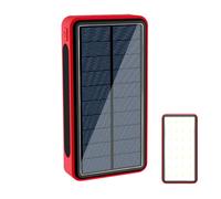Power Bank Solaire | Chargeur portable pour téléphone avec fonctionnement solaire - Prend en charge 4 appareils avec batterie 20 000 mAh étanche pour pique-nique, randonnée, camping et déplacements