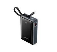 Power Bank Vention 20000mAh 65W PD PPS USB-C/USB-A Gris con Cable Integrado y Pantalla LED