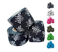POWER BEAST 3X Sport Tape, Strap Doigt, 3 Rouleaux Cohesive Tape Elastique, Hook Grip Tape Coton résistant à la Transpiration, Respirant, Haltérophilie, Cross Training, Callisthénie. (Noir)