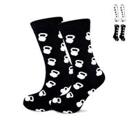 POWER BEAST Chaussettes de Sport Kettlebell, Chaussettes Rigolotes, Chaudes, Respirant, Thermorégulateur, Pour le Sport, Running, Cross Training, Gym, Unisex, Homme et Femme. (L/XL, NOIR)