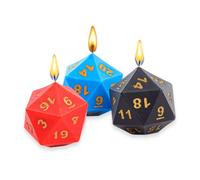 Power Beast Dungeon Bougie de Dés Polyédriques, Bougies pour Dés Jeux de Role, Donjons et Dragons, Jeu de Dés, D&D, Dungeon Master, Dungeons and Dragons, DND, RPG, 3 unités.
