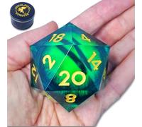 Power Beast Dungeon Dé Géant D20 55mm avec Yeux de Dragon Rotatifs, Grand dé D&D, Donjons et Dragons, D&D, Dungeons and Dragons, DND, Dés Polyédriques.