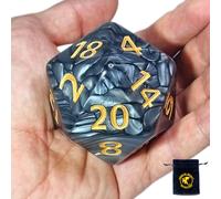 Power Beast Dungeon Dé Géant D20 55mm + Sac pour Le dés, Grand dé D&D, Donjons et Dragons, D&D, Dungeons and Dragons, DND, Dés Polyédriques.