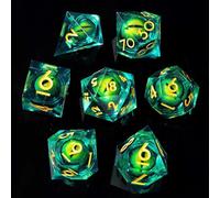 Power Beast Dungeon Jeu de Dés Polyédrique avec Yeux de Dragon Rotatifs, Ensemble de Dés, Dés polyédriques, Donjons et Dragons, D&D, Dungeons and Dragons, Dungeon Master, DND, RPG.