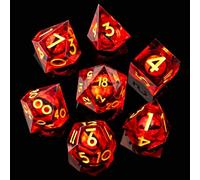 Power Beast Dungeon Jeu de Dés Polyédrique avec Yeux de Dragon Rouge Rotatifs, Ensemble de Dés, Dés polyédriques, Donjons et Dragons, D&D, Dungeons and Dragons, Dungeon Master, DND, RPG.