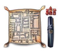 Power Beast Dungeon Piste de Dés avec Carte, Plateau Jeu de Dés + Ensemble de Dés, Dés polyédriques, Donjons et Dragons, D&D, Dungeons and Dragons, Dungeon Master, DND, RPG, Jeux de Rôle.
