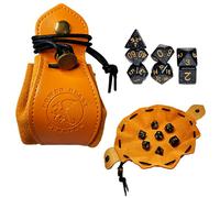 Power Beast Dungeon, Sac pour Les dés et Piste de Dés Cuir, 2 en 1, Sac et Plateau Jeu de Dés + Ensemble de Dés, sac en cuir véritable, Pochette en cuir pour le tabac monnaies, Donjons et Dragons, D&D