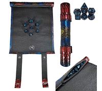 POWER BEAST Dungeon Sac pour Les dés et Piste de Dés Cuir, 2 en 1, Sac et Plateau Jeu de Dés + Ensemble de Dés, Donjons et Dragons, D&D, Dungeons and Dragons, DND, RPG, Jeux de Rôle. (Dragon)