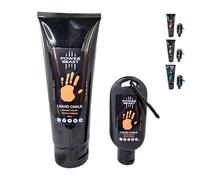 POWER BEAST Magnesie Liquide Colore | Liquid Chalk | pour la Gymnastique, Escalade, haltérophilie, Escalade, Cross Training, Tennis, Pole Dance et Le Fitness, + 50 ML supplémentaires. (Orange)