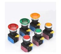 Power button switch with lamp self reset 24 V 220V start inching 22mm round flat button NWPNLXEA(GRAY,SELF LOCKING_220V)