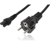 Power Cable EU Plug to C5 Plug,Clover,PVC,1 m Black