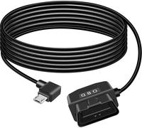 Power Cable for Dashcam Micro USB 90 Degree OBD2 Charger with Button 3.5M 5V-3A 12-24V (Micro USB Angle)