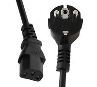 Power Cable Right Angled Schuko EU Plug to IEC C13 1.00mm2 Lead 2.5m Black