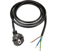 Power Cable with Ends,230V Plug,16A,2 Metres,1.5 mm,IP20,Connection Cable with Plug,Power Cable with Protective Contact,Adapter Cable with End Caps,Black