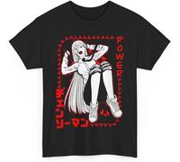 Power Chainsaw Anime Man T-Shirt Merch Casual Short Sleeved Shirt Tee Manches Courtes(X-Large)
