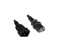 Power cord 1m extension iec 60320-c13 to c20, black. microconnect pe030610